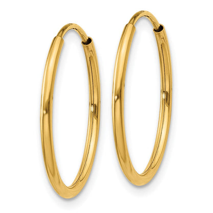 14K Gelbgold 1.25mm Endlos Creole Ohrring