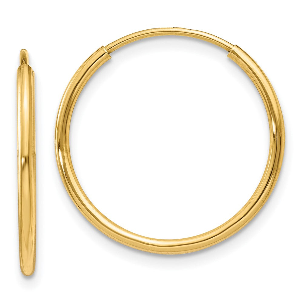 14K Gelbgold 1.25mm Endlos Creole Ohrring