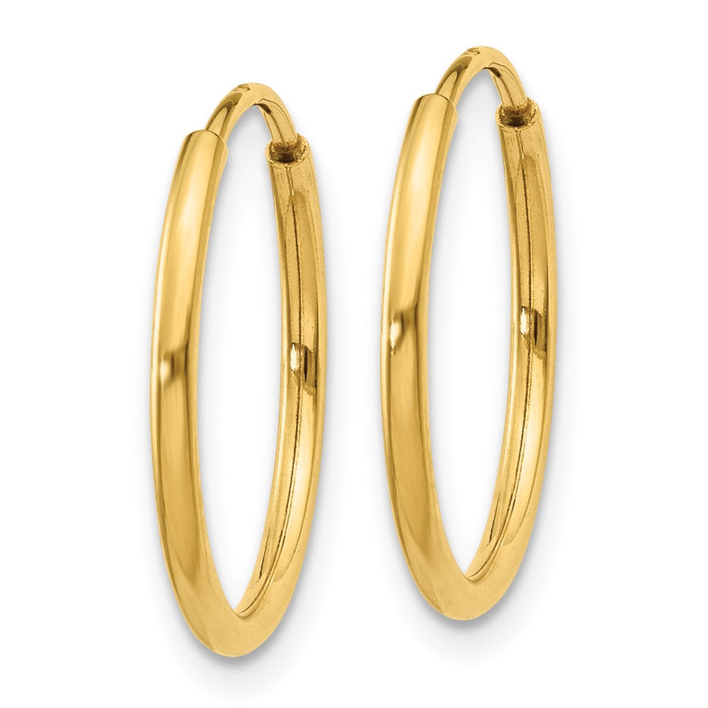 14K Gelbgold 1.25mm Endlos Creole Ohrring