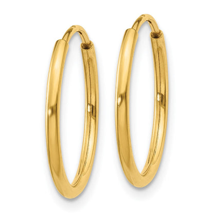 14K Gelbgold 1.25mm Endlos Creole Ohrring