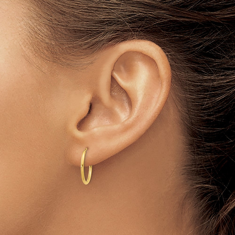 14K Gelbgold 1.25mm Endlos Creole Ohrring