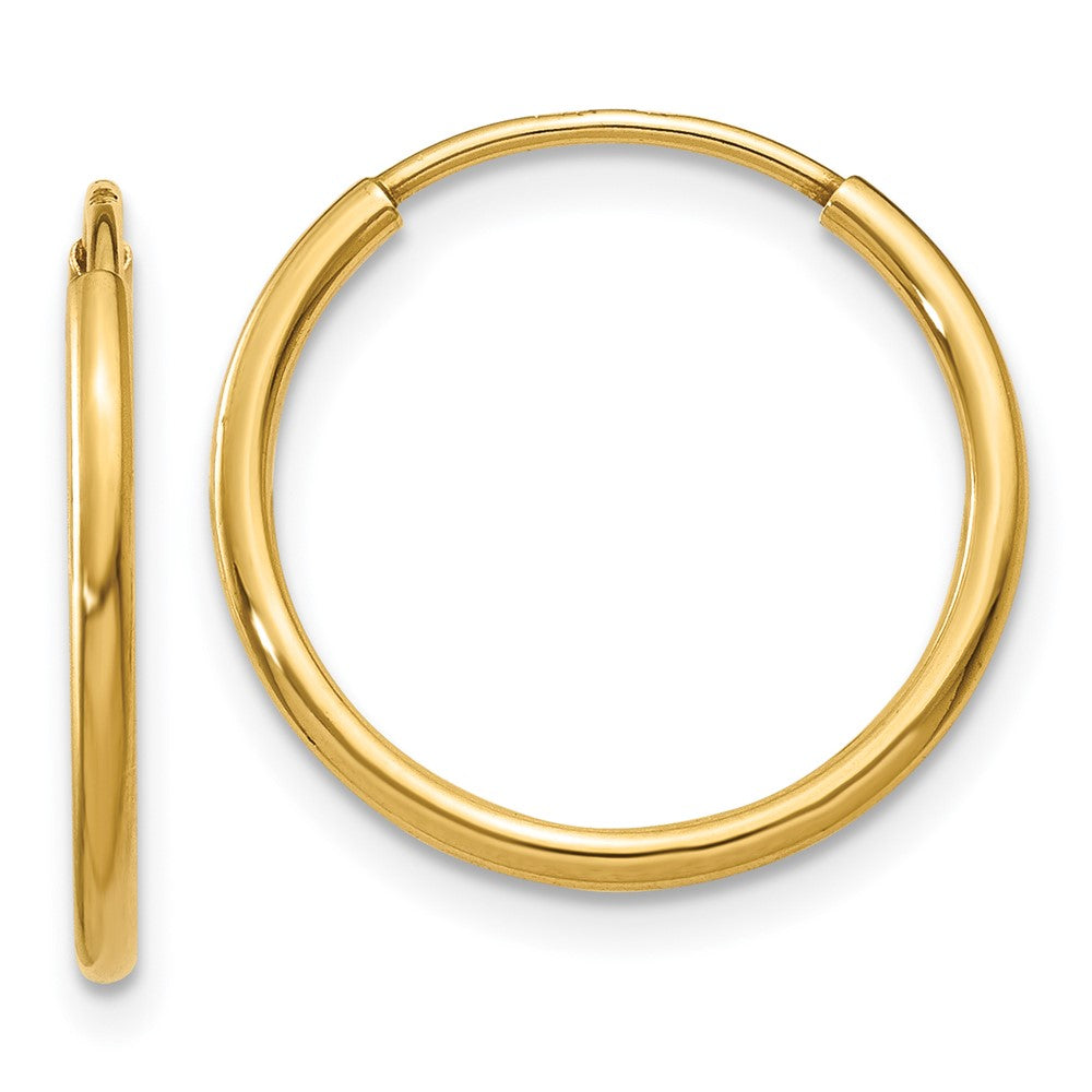 14K Gelbgold 1.25mm Endlos Creole Ohrring