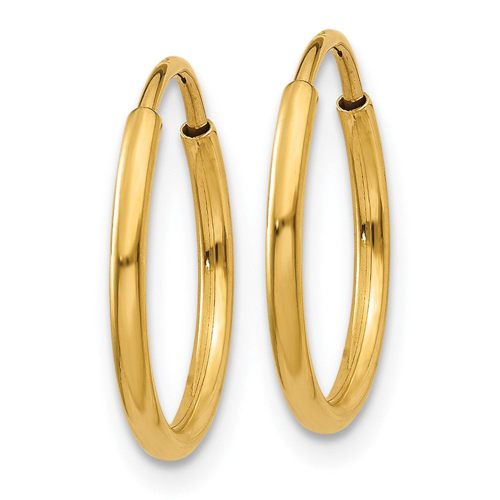 14K Gelbgold 1.25mm Endlos Creole Ohrring