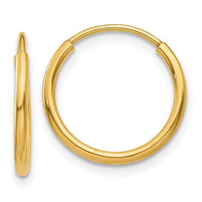 14K Gelbgold 1.25mm Endlos Creole Ohrring