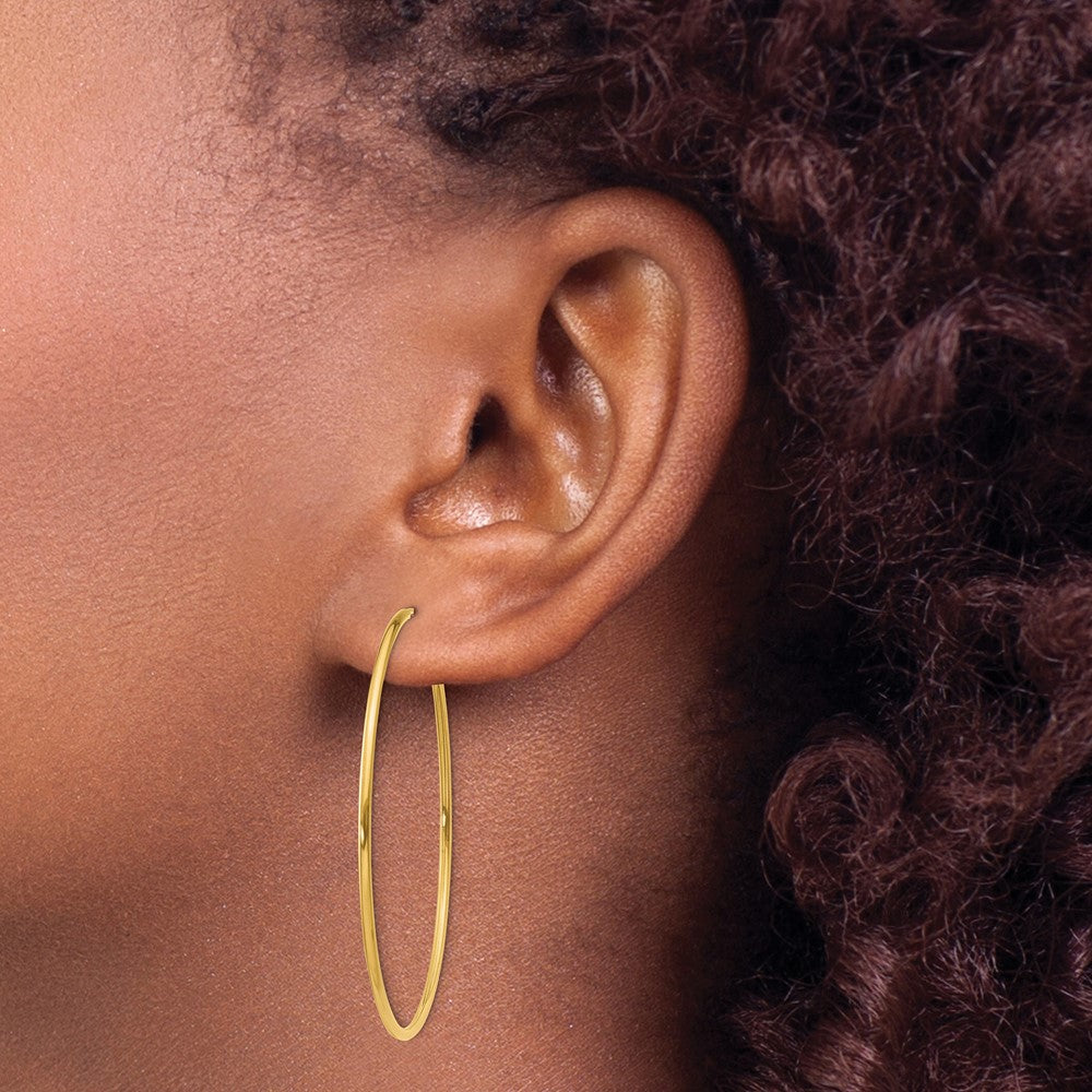 14K Gelbgold 1.25mm Endlos Creole Ohrring