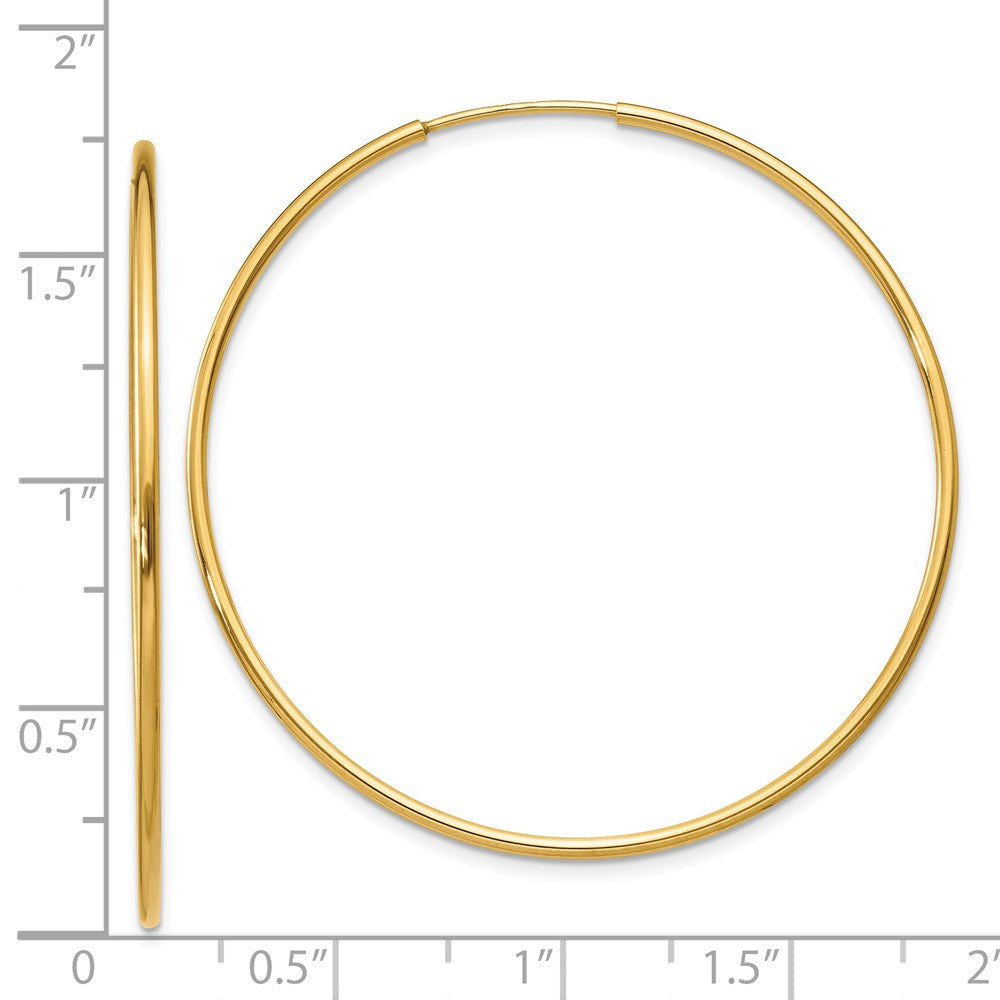 14K Gelbgold 1.25mm Endlos Creole Ohrring