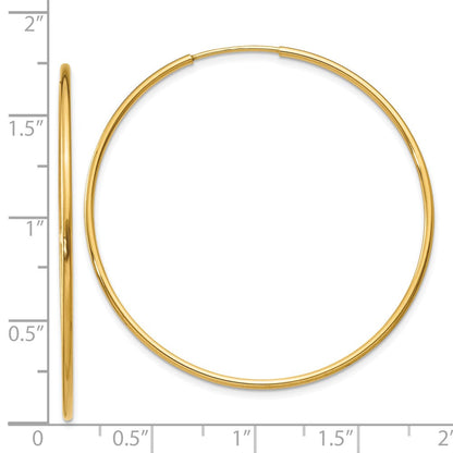 14K Gelbgold 1.25mm Endlos Creole Ohrring