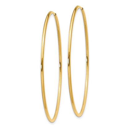 14K Gelbgold 1.25mm Endlos Creole Ohrring