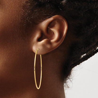 14K Gelbgold 1.25mm Endlos Creole Ohrring