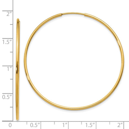 14K Gelbgold 1.25mm Endlos Creole Ohrring