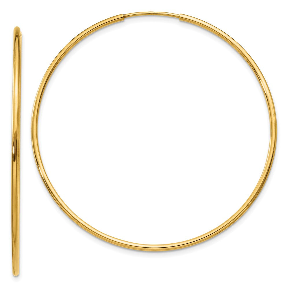 14K Gelbgold 1.25mm Endlos Creole Ohrring