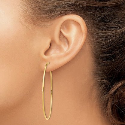 14K Gelbgold 1.25mm Endlos Creole Ohrring