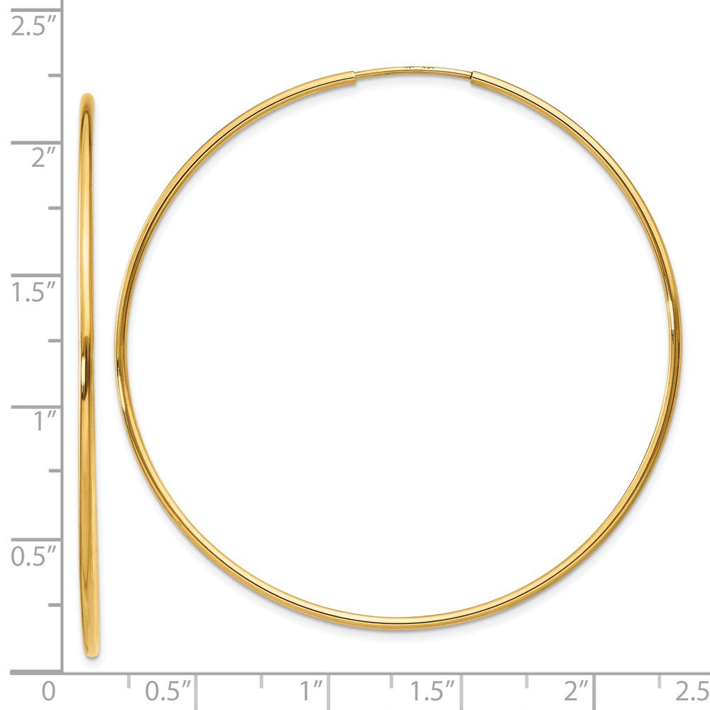 14K Gelbgold 1.25mm Endlos Creole Ohrring