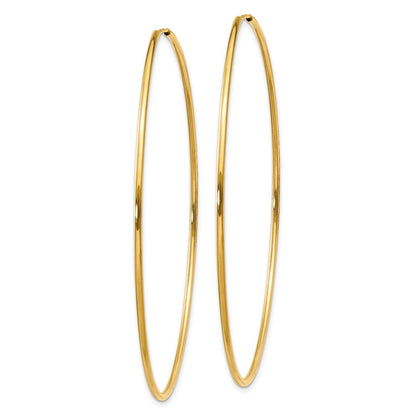 14K Gelbgold 1.25mm Endlos Creole Ohrring