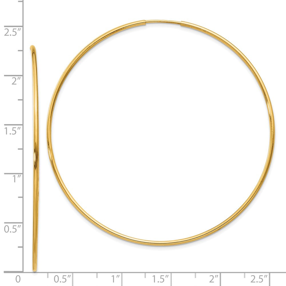 14K Gelbgold 1.25mm Endlos Creole Ohrring