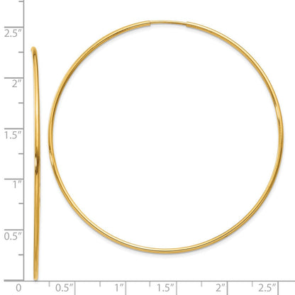 14K Gelbgold 1.25mm Endlos Creole Ohrring