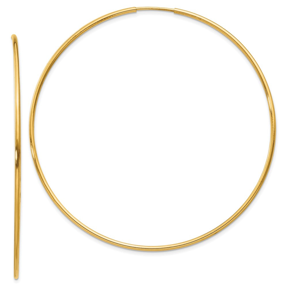 14K Gelbgold 1.25mm Endlos Creole Ohrring