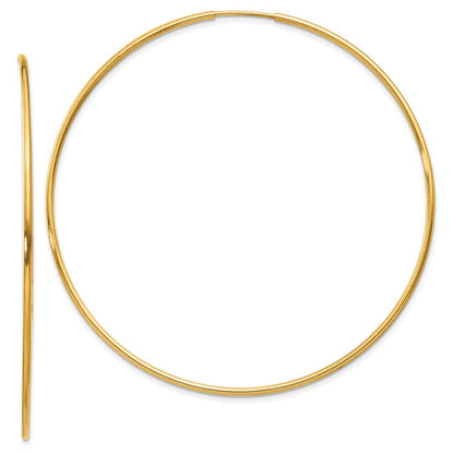 14K Gelbgold 1.25mm Endlos Creole Ohrring