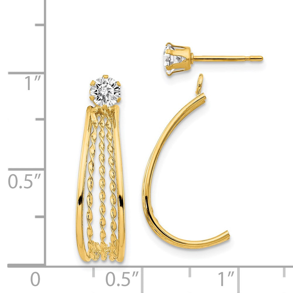 14K Gelbgold J Creole Poliert Zirkonia Ohrstecker