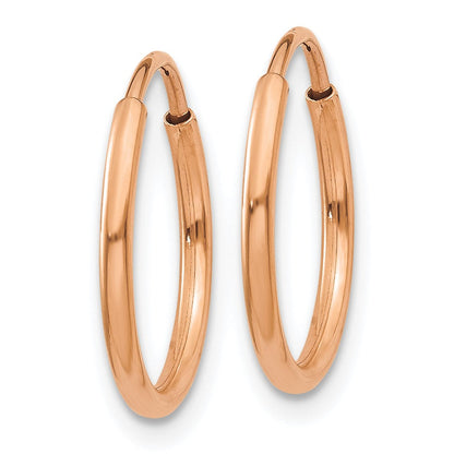 14K Roségold 1.2mm Poliert Endlos Creolen