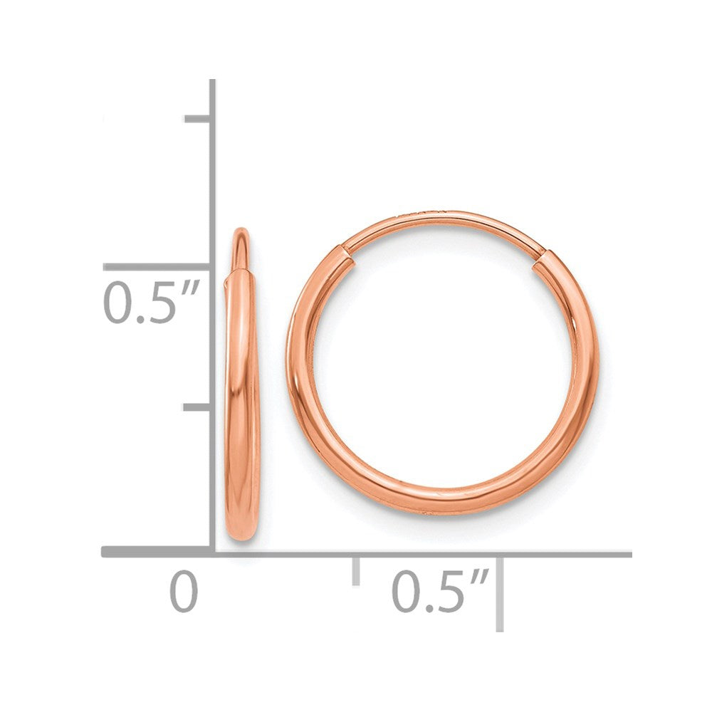 14K Roségold 1.2mm Poliert Endlos Creolen