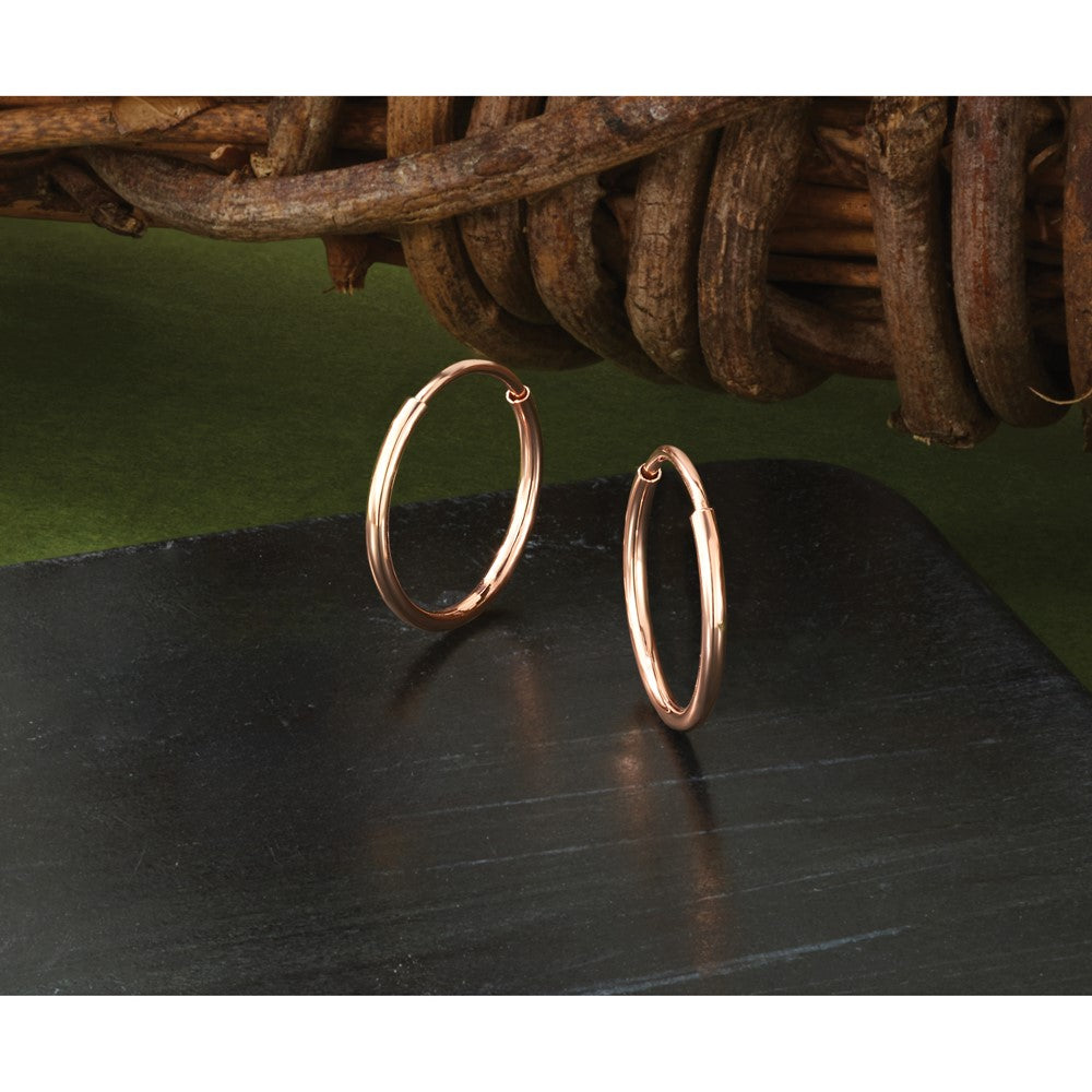 14K Roségold 1.2mm Poliert Endlos Creolen