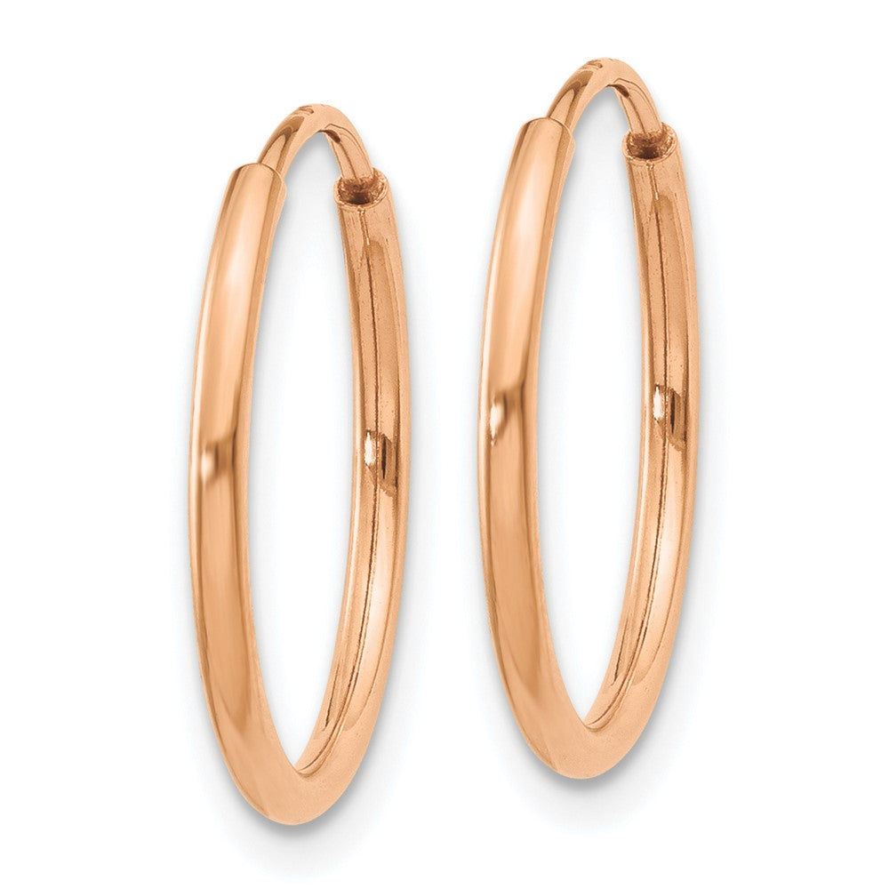 14K Roségold 1.2mm Poliert Endlos Creolen