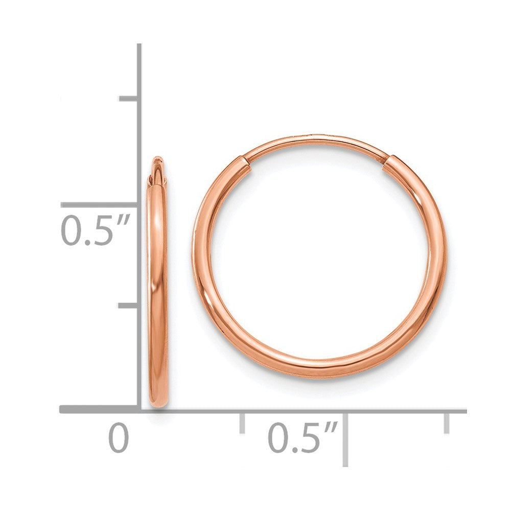 14K Roségold 1.2mm Poliert Endlos Creolen
