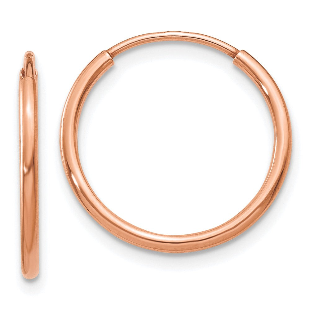 14K Roségold 1.2mm Poliert Endlos Creolen