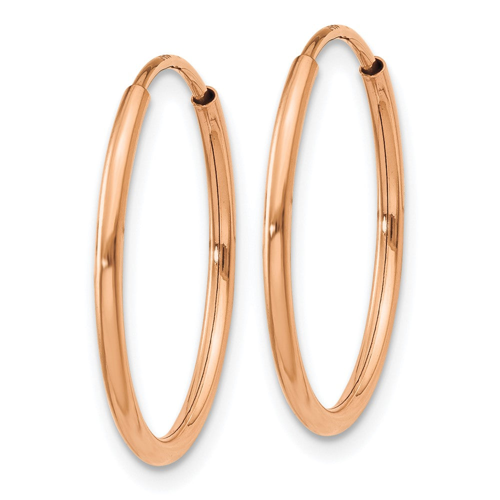 14K Roségold 1.2mm Poliert Endlos Creolen