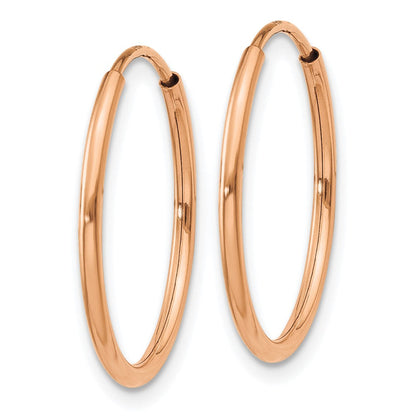 14K Roségold 1.2mm Poliert Endlos Creolen