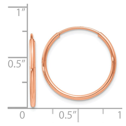 14K Roségold 1.2mm Poliert Endlos Creolen