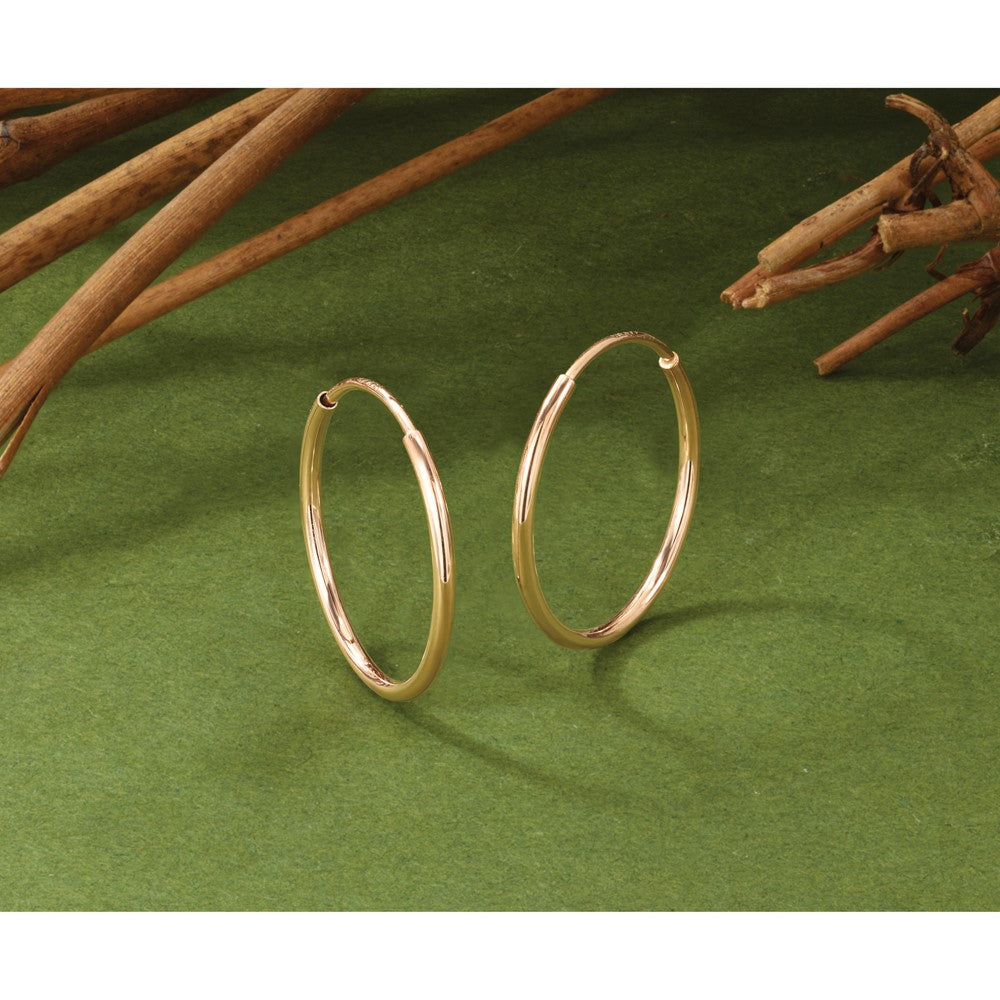 14K Roségold 1.2mm Poliert Endlos Creolen