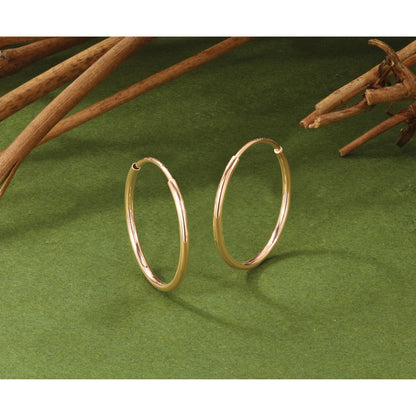 14K Roségold 1.2mm Poliert Endlos Creolen