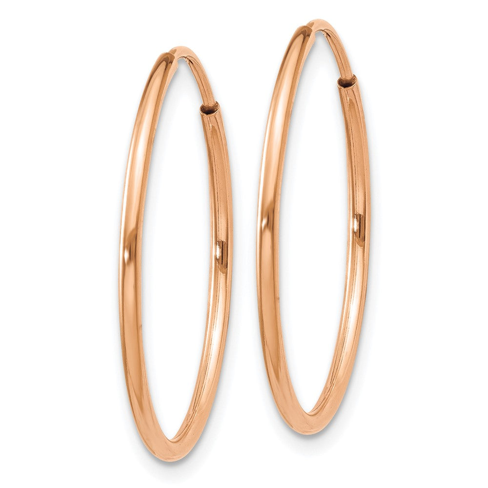 14K Roségold 1.2mm Poliert Endlos Creolen
