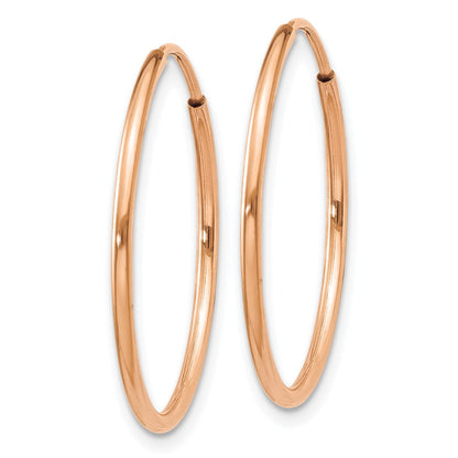 14K Roségold 1.2mm Poliert Endlos Creolen