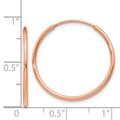 14K Roségold 1.2mm Poliert Endlos Creolen
