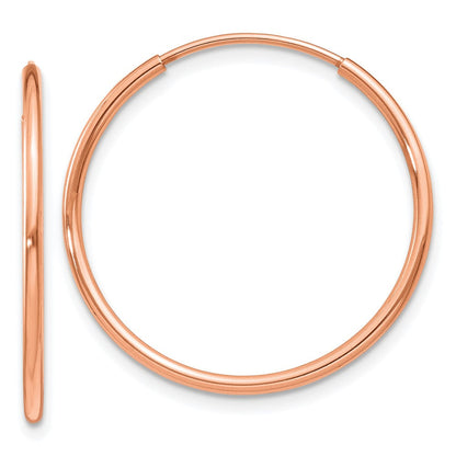14K Roségold 1.2mm Poliert Endlos Creolen