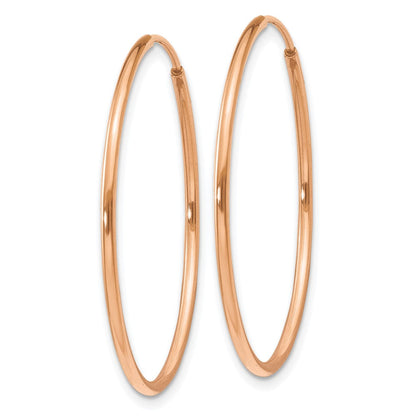 14K Roségold 1.2mm Poliert Endlos Creolen