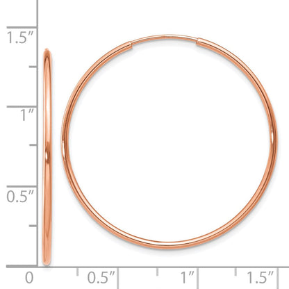 14K Roségold 1.2mm Poliert Endlos Creolen