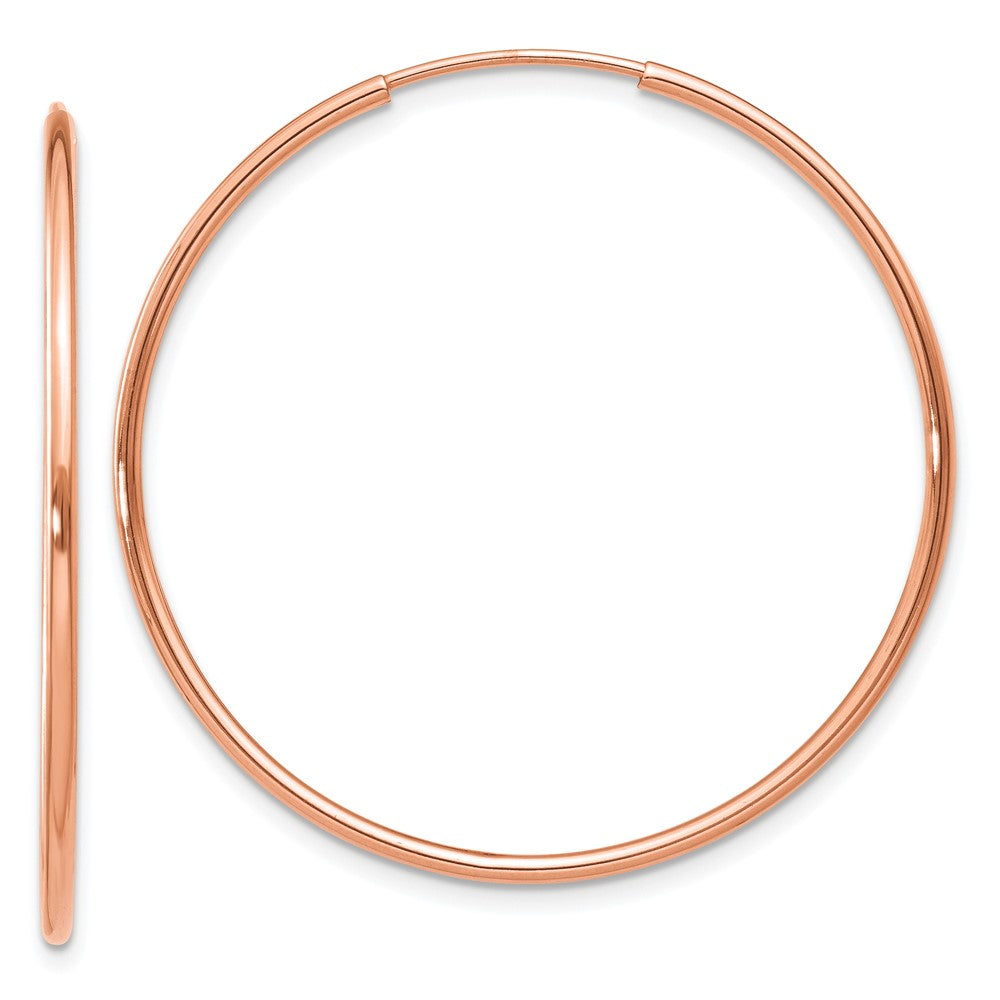 14K Roségold 1.2mm Poliert Endlos Creolen