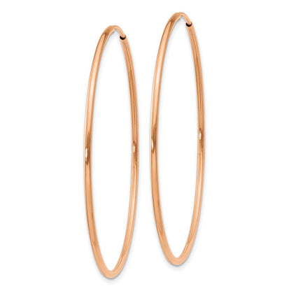 14K Roségold 1.2mm Poliert Endlos Creolen