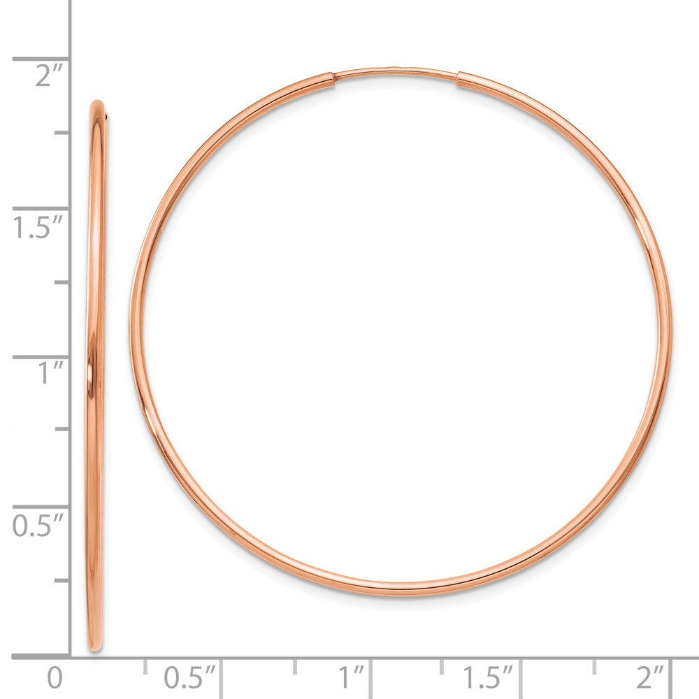 14K Roségold 1.2mm Poliert Endlos Creolen