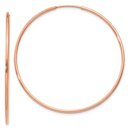 14K Roségold 1.2mm Poliert Endlos Creolen