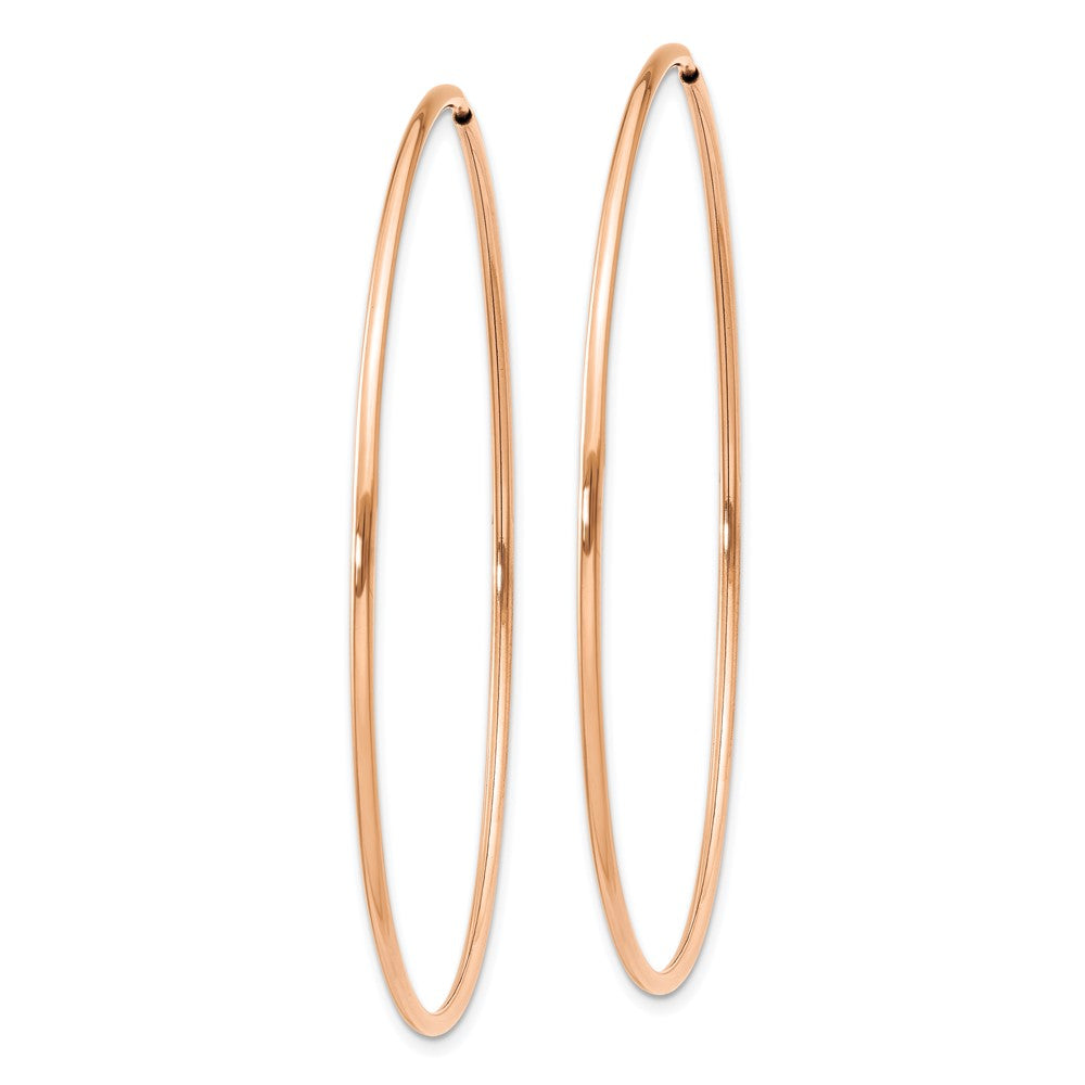 14K Roségold 1.2mm Poliert Endlos Creolen