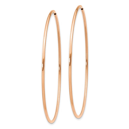 14K Roségold 1.2mm Poliert Endlos Creolen