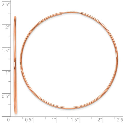 14K Roségold 1.2mm Poliert Endlos Creolen