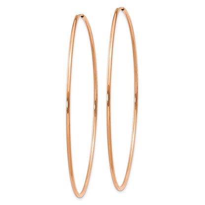 14K Roségold 1.2mm Poliert Endlos Creolen