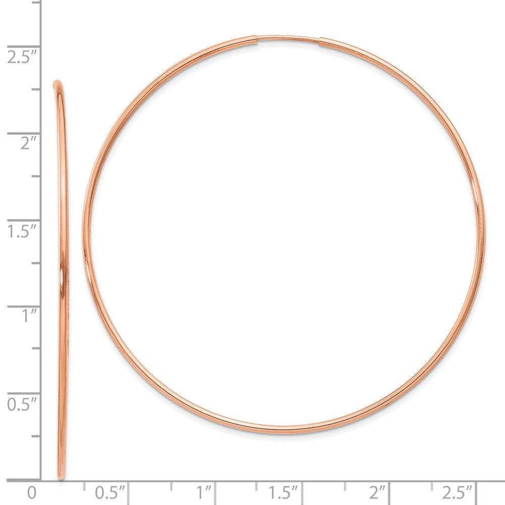 14K Roségold 1.2mm Poliert Endlos Creolen