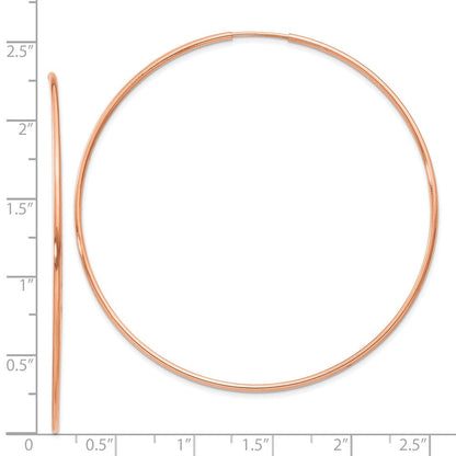 14K Roségold 1.2mm Poliert Endlos Creolen